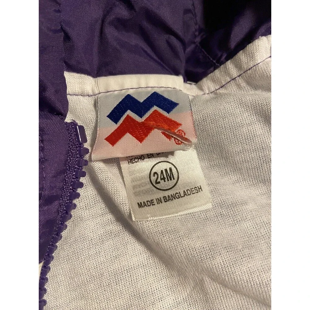 Los Angeles Lakers NBA Purple and Black Zip-Up Windbreaker For Baby/24M - Picture 4 of 5